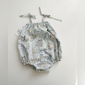 NWT - Handmade Floral Summer Romper - Pastel - Size 3-4T